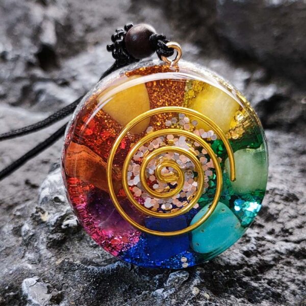"Radiant Realign" – Multicolor Onyx & Jade Chakra Pendant Necklace - Image 3