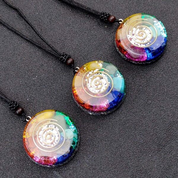 "Radiant Realign" – Multicolor Onyx & Jade Chakra Pendant Necklace - Image 2