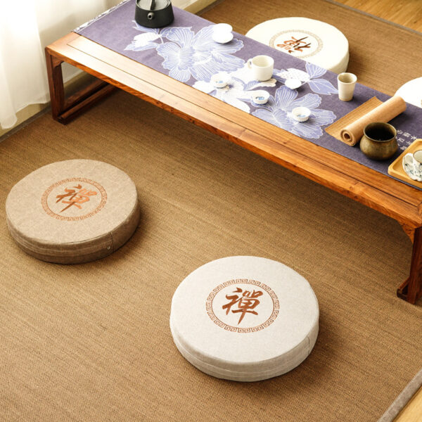 Sacred Stillness" – Round Futon Meditation & Grounding Cushion - Image 2
