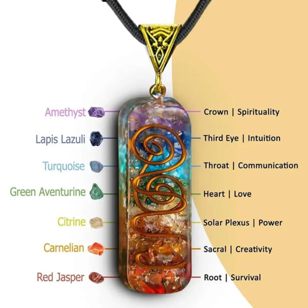 Cosmic Align Amulet – 7-Chakra Reiki Crystal Pendant for Energy Balance - Image 4