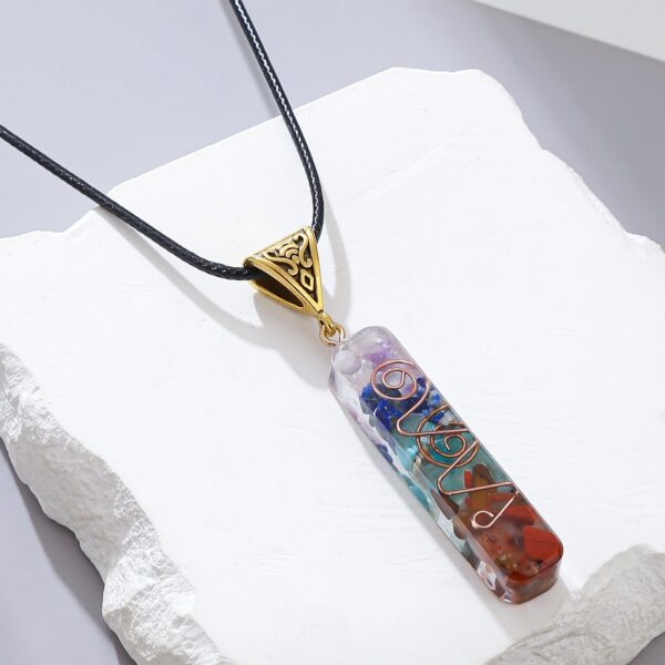 Cosmic Align Amulet – 7-Chakra Reiki Crystal Pendant for Energy Balance - Image 2