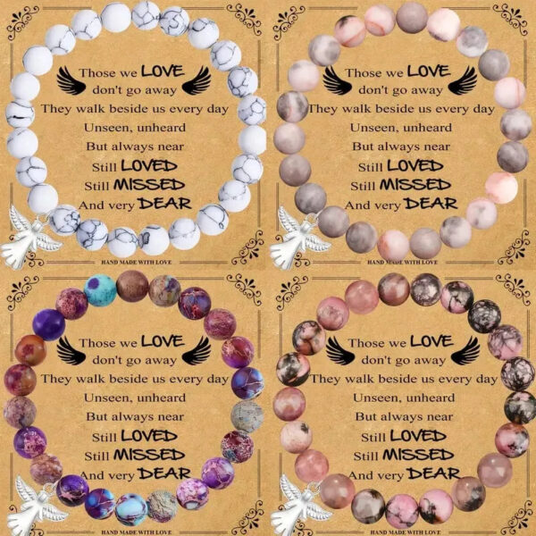 Guardian Angel Crystal Bracelet | Healing Stones & Wings Pendant - Image 8