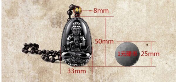 Natural Obsidian Buddha Pendant | Spiritual Shielding & Balance - Image 4