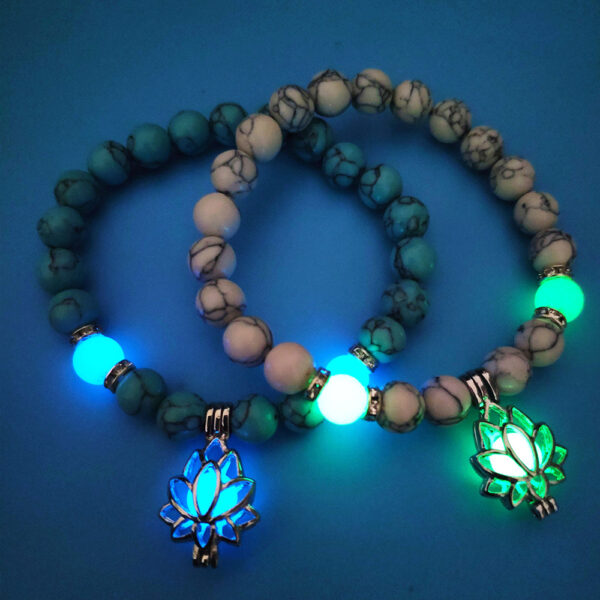Glow-in-the-Dark Lotus Energy Bracelet | Natural Stone Beads for Healing & Meditation - Image 7