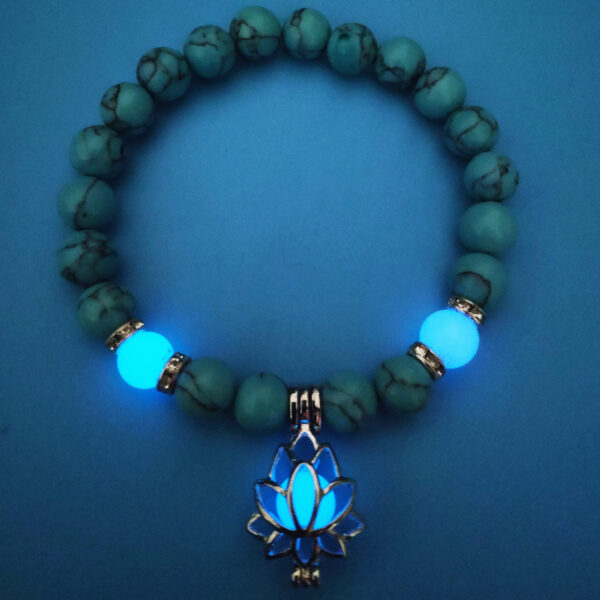 Glow-in-the-Dark Lotus Energy Bracelet | Natural Stone Beads for Healing & Meditation - Image 10