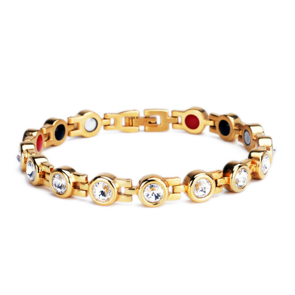 Healing Crystal & Magnet Therapy Bracelet | Stainless Steel Bio-Energy Balance - Image 3