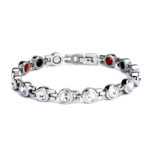 Healing Crystal & Magnet Therapy Bracelet | Stainless Steel Bio-Energy Balance