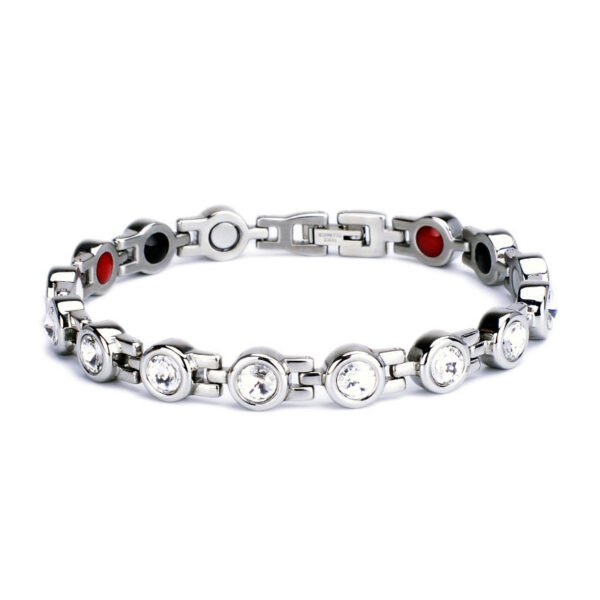 Healing Crystal & Magnet Therapy Bracelet | Stainless Steel Bio-Energy Balance