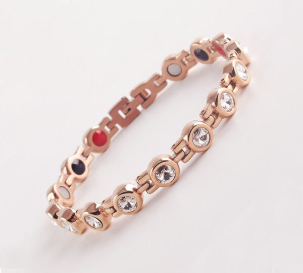 Healing Crystal & Magnet Therapy Bracelet | Stainless Steel Bio-Energy Balance - Image 2