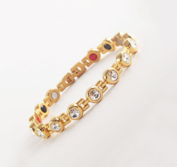 Healing Crystal & Magnet Therapy Bracelet | Stainless Steel Bio-Energy Balance - Image 4