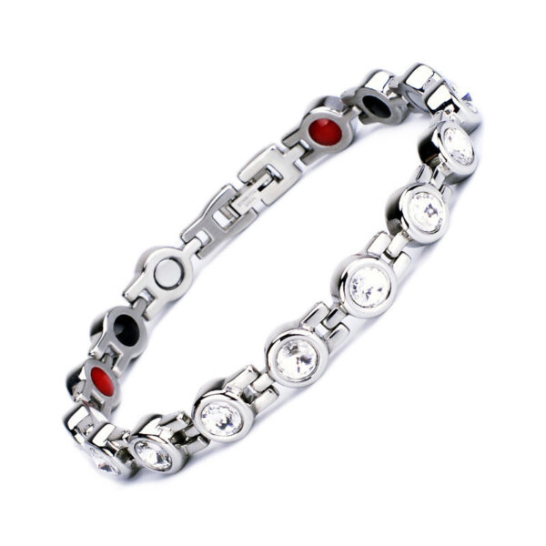 Healing Crystal & Magnet Therapy Bracelet | Stainless Steel Bio-Energy Balance - Image 5