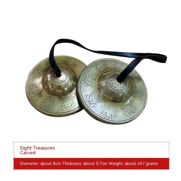 Tibetan Copper Tingsha Cymbals | Handmade Percussion for Meditation & Sound Healing - Image 5