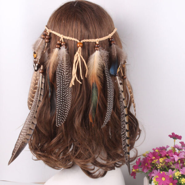 Feather headband feather tassel hair ring - Image 4
