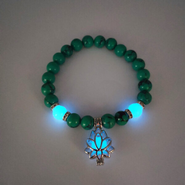 Glow-in-the-Dark Lotus Energy Bracelet | Natural Stone Beads for Healing & Meditation - Image 3