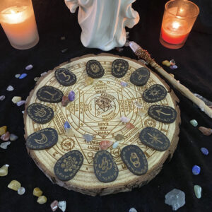 "Whispers of the Ancients" – Wooden Rune Stone Set for Divination & Guidance