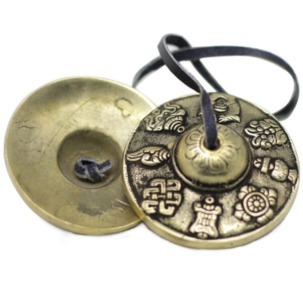 Tibetan Copper Tingsha Cymbals | Handmade Percussion for Meditation & Sound Healing - Image 2