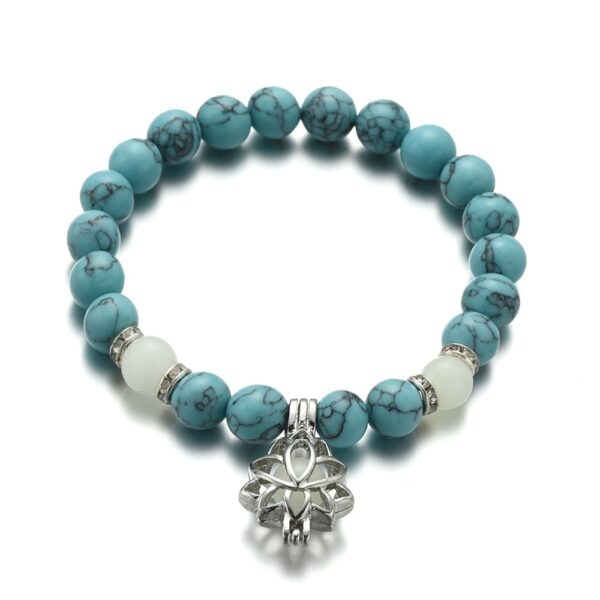 Glow-in-the-Dark Lotus Energy Bracelet | Natural Stone Beads for Healing & Meditation - Image 6